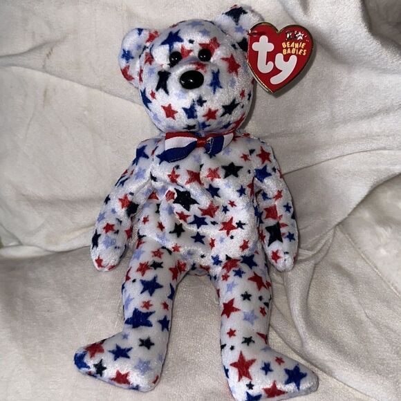 Ty Beanie Babies Bear  “Red White & Blue”! - Picture 2 of 6